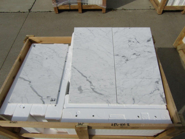 Statuario Venato Marble Tiles - Honed - FS483HME