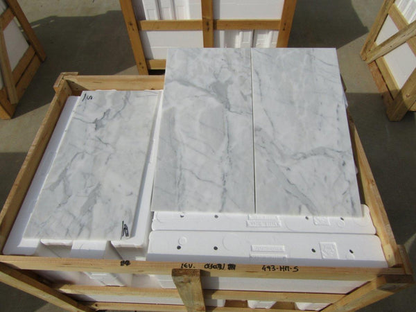 Statuario Venato Marble Tiles - Honed - FS493HMS