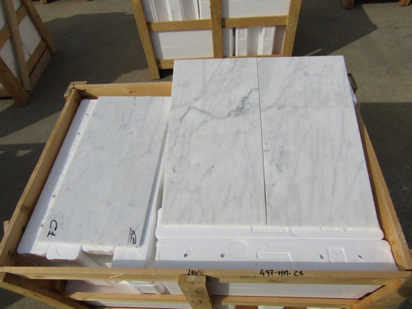 Statuario Venato Marble Tiles - Honed - FS497HMC1