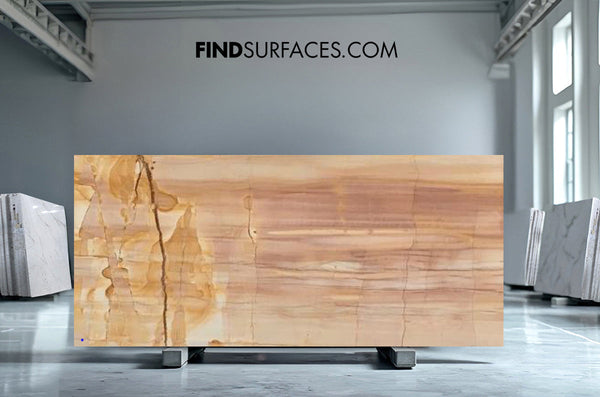 Teak Wood Marble Slabs - FS593251 - 2950 x 800 x 20 mm
