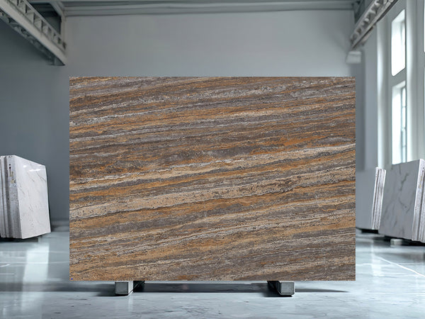 Titanium Gold Travertine Slabs - FS3578251 - 2500 x 1600 x 20 mm