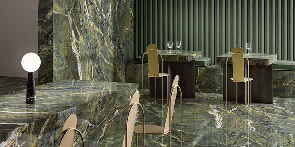 Verde Amazon Marble Porcelain Tiles and Slabs - Polished