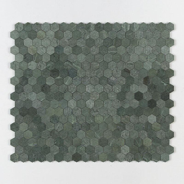 Verde Tia Marble 50 mm Hexagon Mosaic - Honed