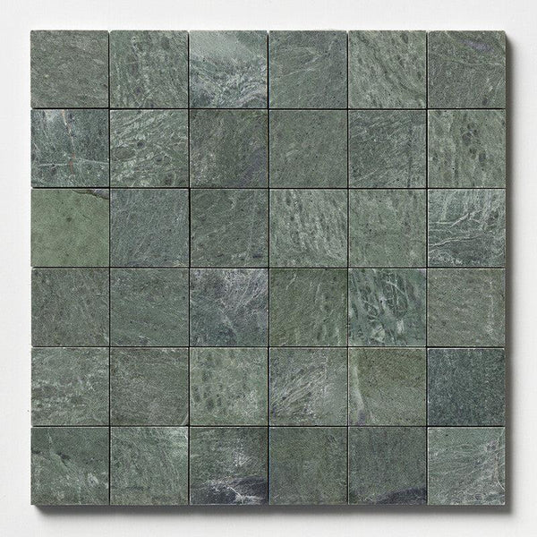 Verde Tia Marble 50 mm Square Stackbond Mosaic - Honed