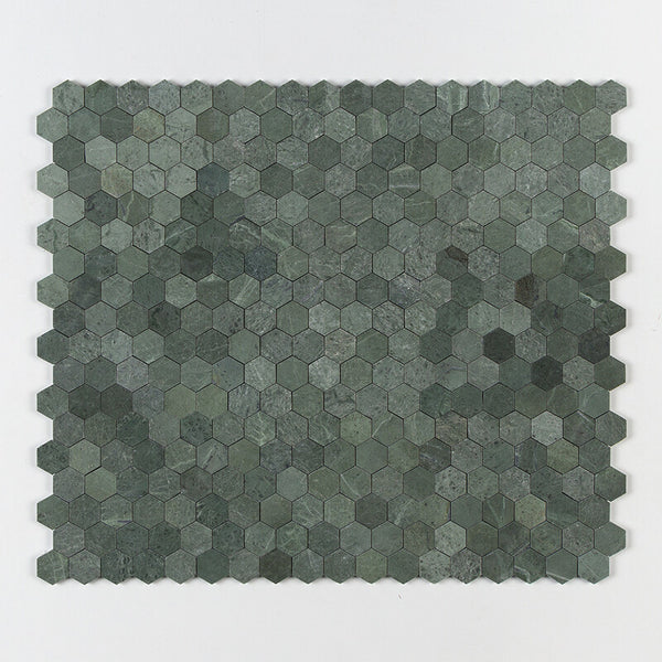 Verde Tia Marble 50 mm Hexagon Mosaic - Polished