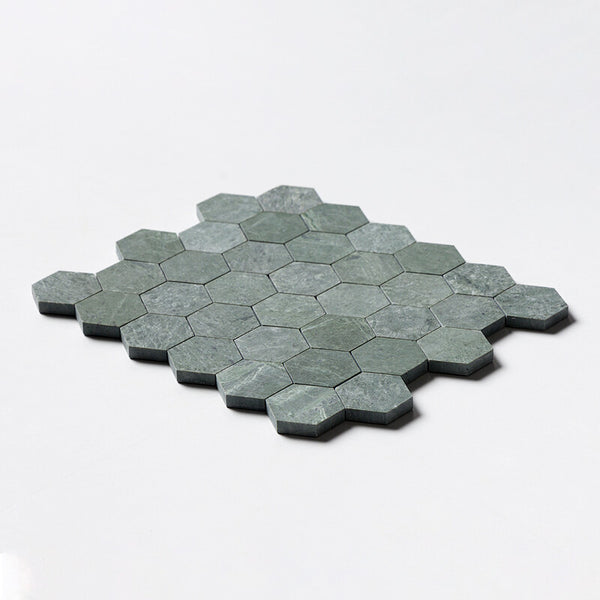 Verde Tia Marble 50 mm Hexagon Mosaic - Polished