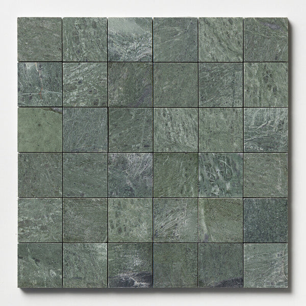 Verde Tia Marble 50 mm Square Stackbond Mosaic - Polished