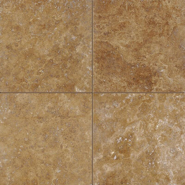 Walnut Dark Travertine Tiles - Honed