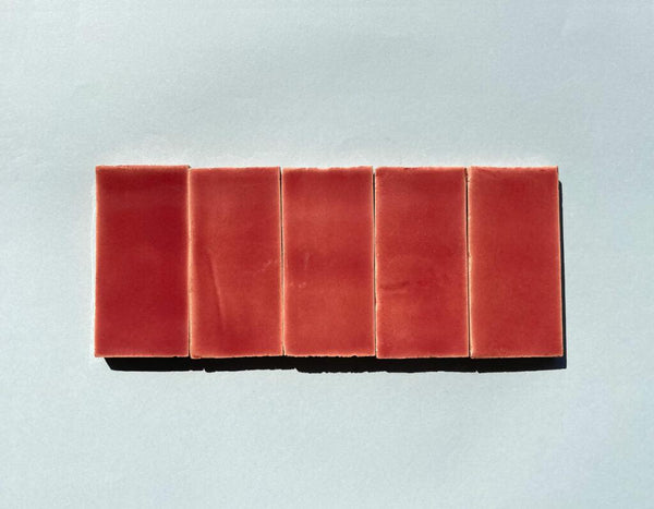 Watercolours Terracotta Rectangle Tiles - 004 - Glossy Translucent