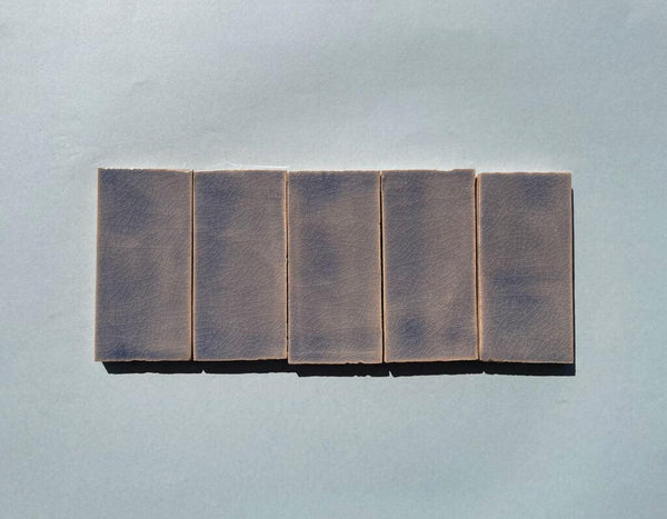 Watercolours Terracotta Rectangle Tiles - 028 - Glossy Translucent Crackle