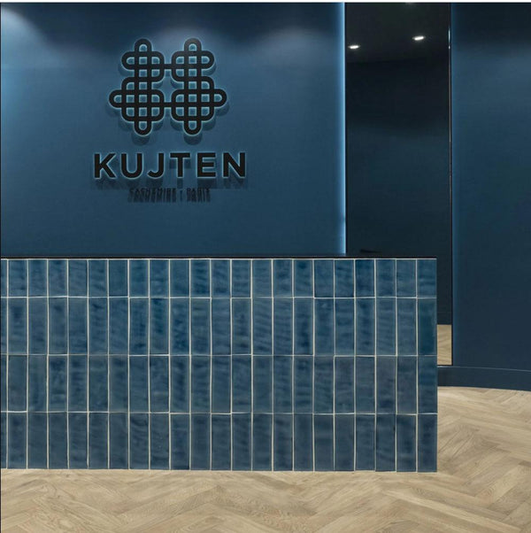 Watercolours Terracotta Rectangle Tiles - 029 - Glossy Translucent Crackle