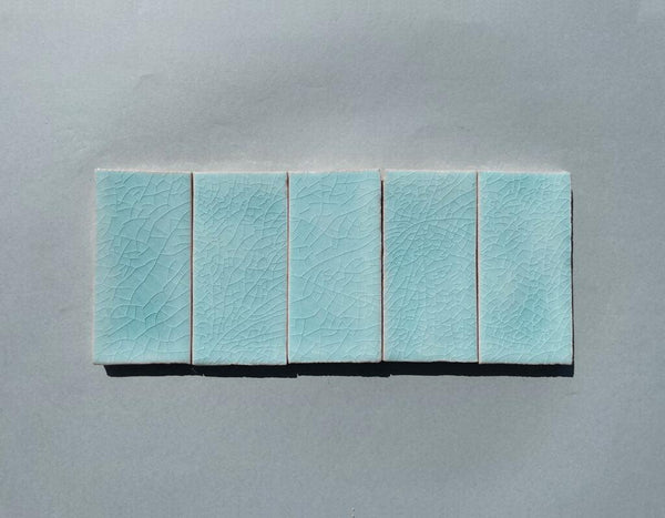 Watercolours Terracotta Rectangle Tiles - 031 - Glossy Translucent Crackle