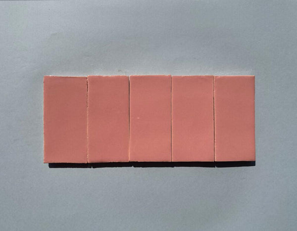 Watercolours Terracotta Rectangle Tiles - 043 - Glossy Translucent