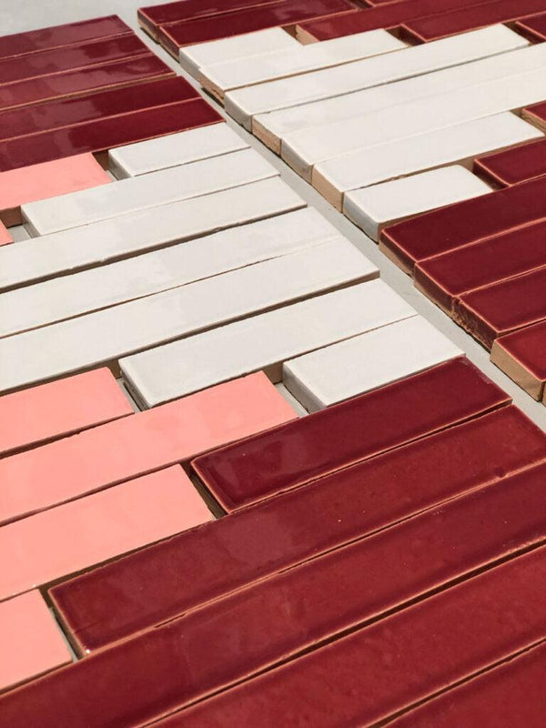 Watercolours Terracotta Square Tiles - 044 - Glossy Translucent