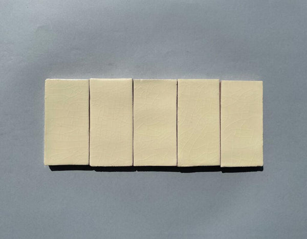 Watercolours Terracotta Rectangle Tiles - 045 - Glossy Translucent Crackle