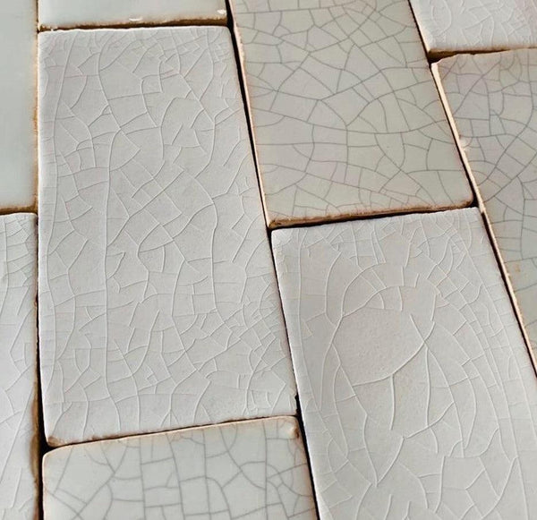 Watercolours Terracotta Rectangle Tiles - 049 - Glossy Translucent Crackle