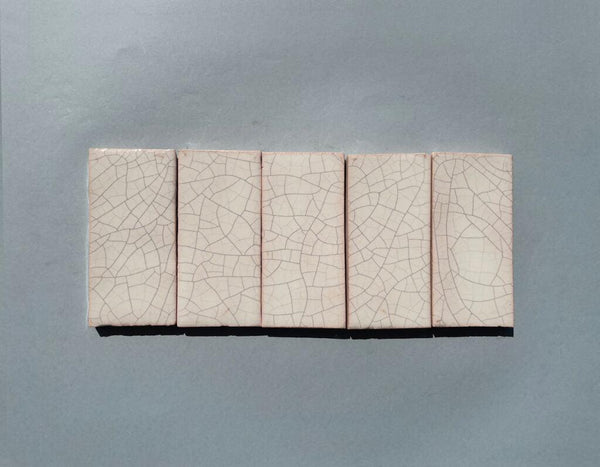 Watercolours Terracotta Rectangle Tiles - 050 - Satin To Glossy Solid Crackle