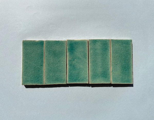 Watercolours Terracotta Square Tiles - 016 - Glossy Translucent Crackle