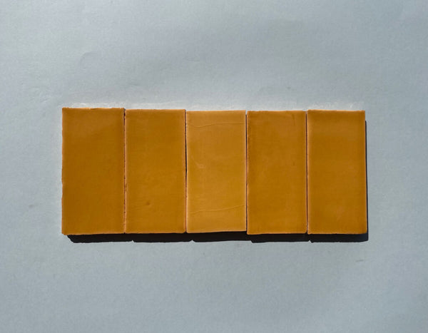 Watercolours Terracotta Rectangle Tiles - 023 - Glossy Translucent