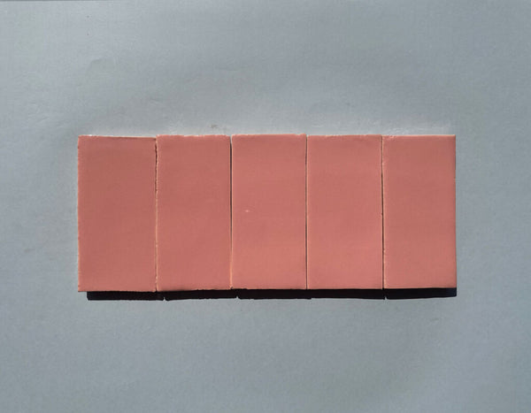 Watercolours Terracotta Rectangle Tiles - 043 - Glossy Solid