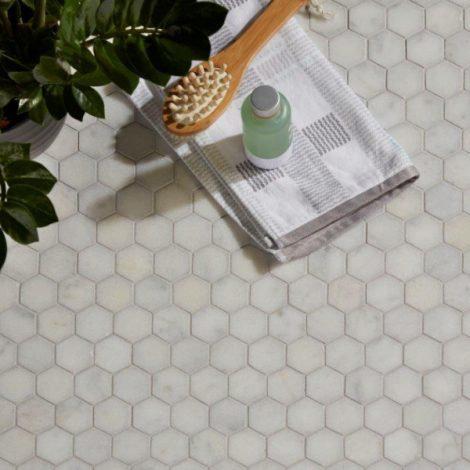 Whistler Marble Hexagon Pattern Mosaic