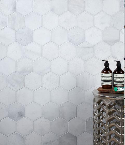 Whistler Marble Hexagon Pattern Mosaic