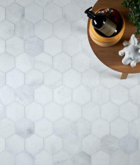 Whistler Marble Large Hexagon Pattern Mosaic