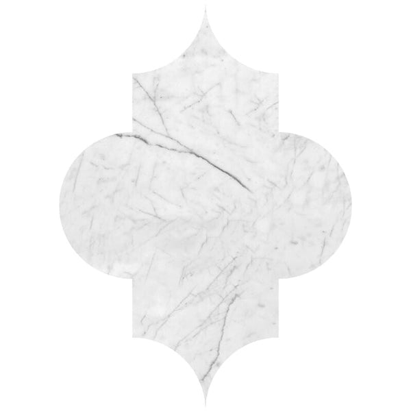 White Carrara T Marble Arabesquette Tiles - Honed