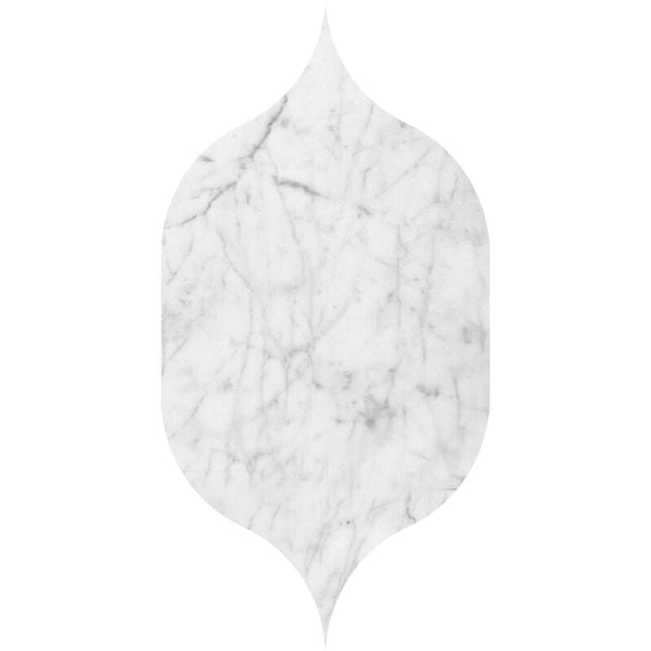 White Carrara T Marble Gothic Arabesque Tiles - Honed