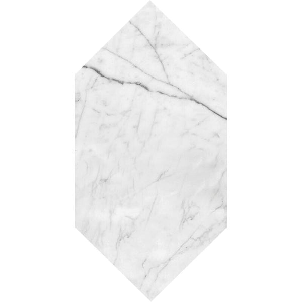 White Carrara T Marble Large Picket Tiles - Honed