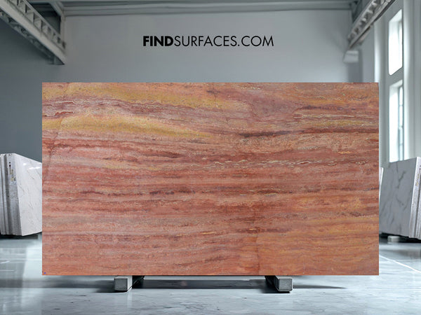 Red Travertine Slabs - FS94431082 - 2400 x 1340 x 20 mm