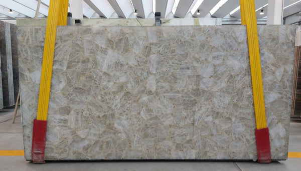 White Quartz Semiprecious Slabs - FS59694610 - 2400 x 1200 x 20 mm